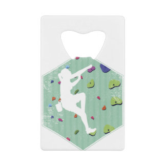 De klimsteen van de muur stijgt binnenshuis Action Kredietkaart Flessenopener