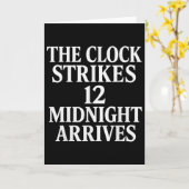 De klok slaat 12 Middernacht arriveert Meme _2 Kaart (Gele Bloem)