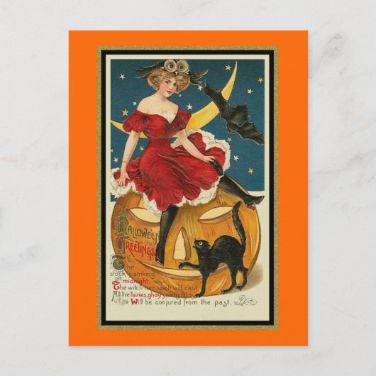 De klok slaat 's nachts af briefkaart (Voorkant)