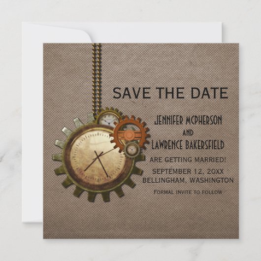 De  Klok van Mocha sparen de Datum uitnodigen Save The Date (Voorkant)