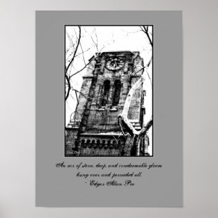 'De klokkentoren' gotische citeerbare poster