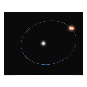 De klokwerkachtige banen van een drievoudige sterr foto afdruk