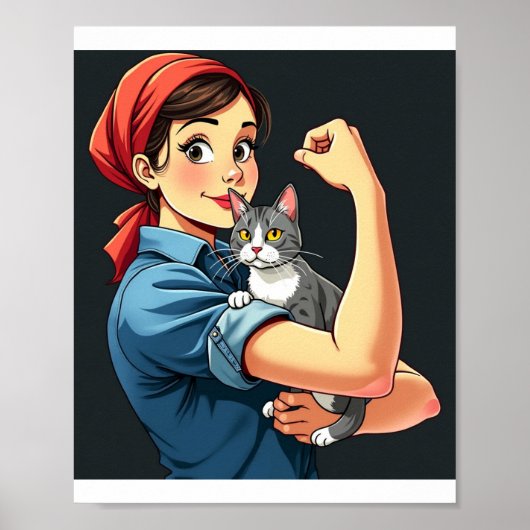 De knappe katteneigenaar poster (Voorkant)