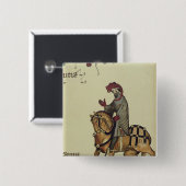 De Knight, facsimile detail van Vierkante Button 5,1 Cm (Voorkant /achterkant)