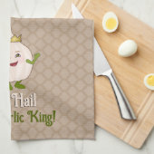 De knoflookkoning in een kroon - schattig en leuk, theedoek (Quarter Fold)