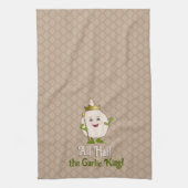 De knoflookkoning in een kroon - schattig en leuk, theedoek (Verticaal)