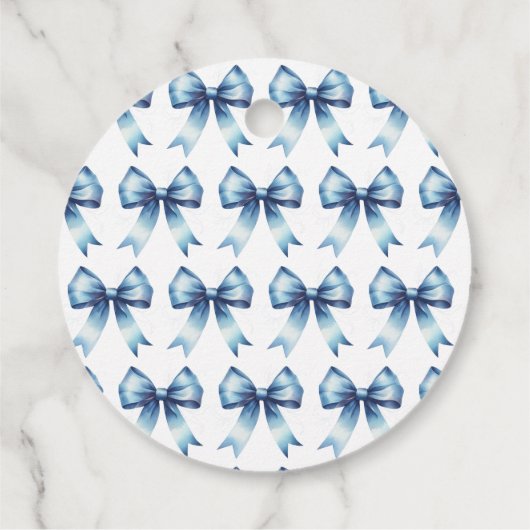 De Knoop Aantrekken Blauw lint Bruidsfeest Bedankjes Labels (Achterkant)