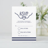 De knoop Kalligrafie RSVP vastbinden (Staand voorkant)