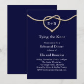 De Knoop Navy Repetitie Diner Uitnodiging (Voorkant / Achterkant)