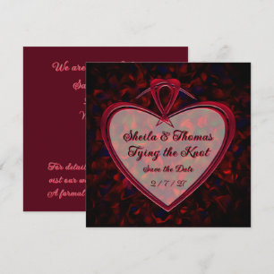 De Knoop Tien Roze Hart Rozenblaadjes Save The Date