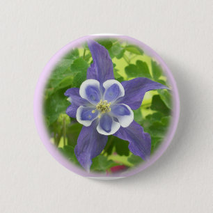 De Knoop van de Bloem van de Akelei van Aquilegia Ronde Button 5,7 Cm