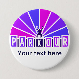 De knoop van de PARKOUR, past aan Ronde Button 7,6 Cm