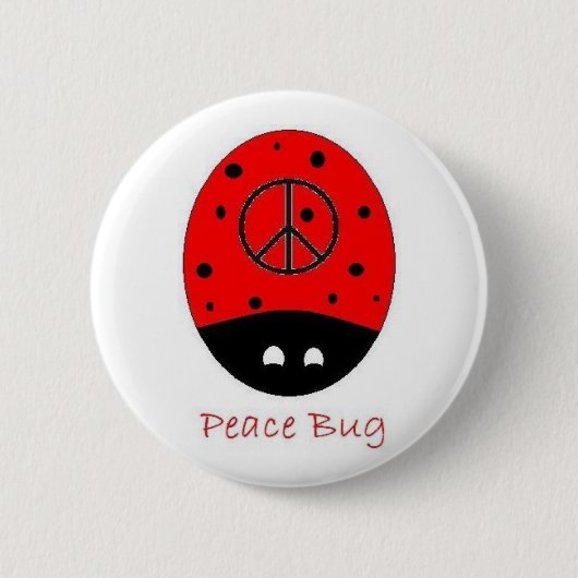de knoop van de vredesbug wit ronde button 5,7 cm (Voorkant)