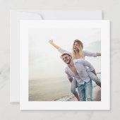 De knoop vastbinden | Blue Modern Wedding Photo Save The Date (Achterkant)