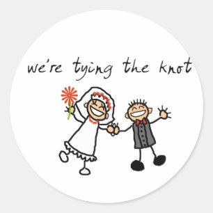 De knoop vastbinden ronde sticker