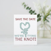 De knoop vastbinden save the date (Staand voorkant)