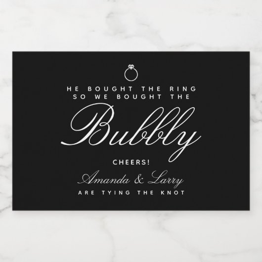 De knoop Verloving Mini Mousserende Wijnetiket vas Sparkling Wijnetiket (Enkel label)