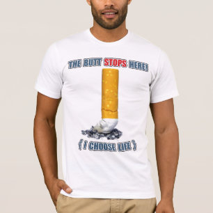 De knop houdt hier op t-shirt