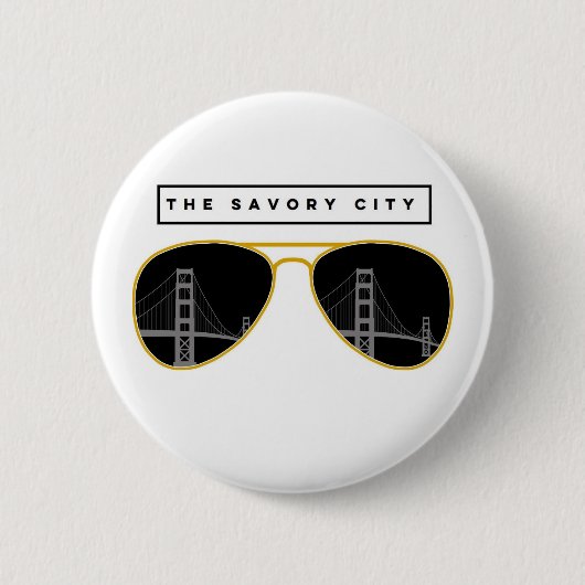 De knop Savory City - San Francisco Ronde Button 5,7 Cm (Voorkant)