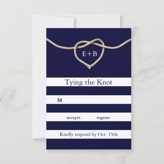 De Knot Navy RSVP vastbinden (Voorkant)