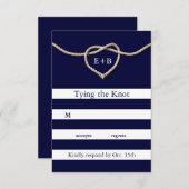 De Knot Navy RSVP vastbinden (Voorkant / Achterkant)