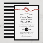 De Knot Red Rope Heart Simple Wedding vastbinden Kaart (Voorkant / Achterkant)