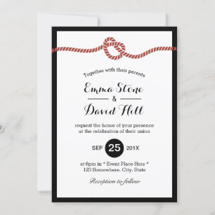 De Knot Red Rope Heart Simple Wedding vastbinden Kaart