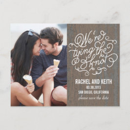 De Knot Save the Date Card - Robuuste Bark Aankondigingskaart