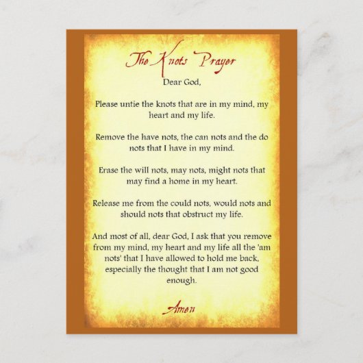 De Knots Prayer Briefkaart (Voorkant)