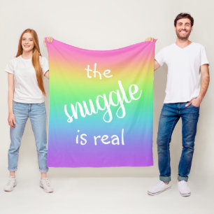 De knuffel is echt grappige regenboog fleece deken