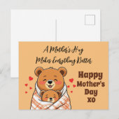 De knuffel van een moeder maakt alles beter briefkaart (Voorkant / Achterkant)