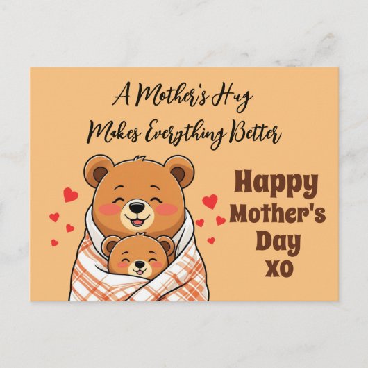 De knuffel van een moeder maakt alles beter briefkaart (Voorkant)