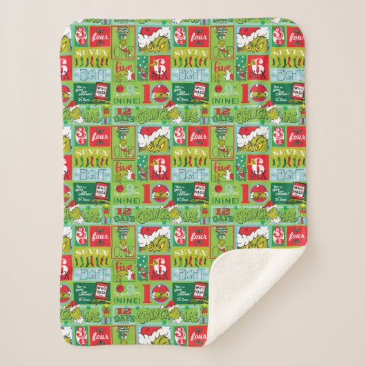 De knuppel| 12 Dagen van het Grieks patroon Sherpa Deken (Voorkant)