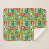 De knuppel| 12 Dagen van het Grieks patroon Sherpa Deken (Voorkant (horizontaal))