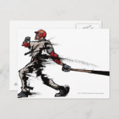 De knuppel van de de spelerholding van het briefkaart (Voorkant / Achterkant)