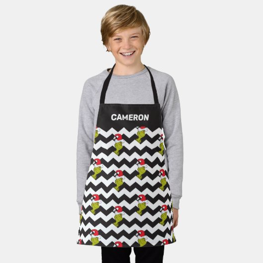 De knuppel| Zwart-witkap Schort (Gedragen)