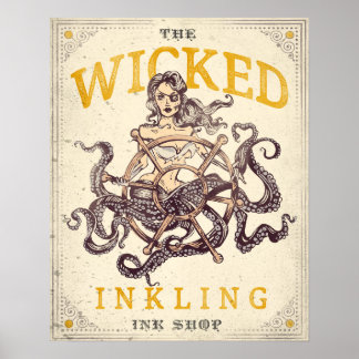 "De knuppige inkerende Tattoo-winkel" Poster