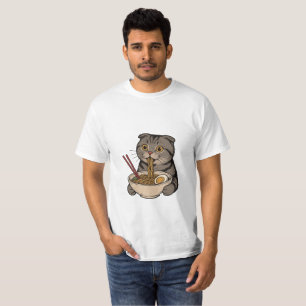 De Knusse Kat die Noedels Slurpt T-shirt