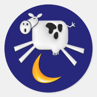 De Koe trok over de maan Ronde Sticker