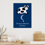 De Koe van Cute sprong over het maan poster (Keuken)