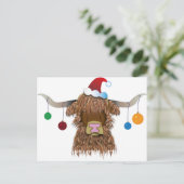 De Koe van Kerstmis Feestdagenkaart (Staand voorkant)