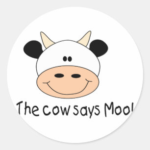 De Koe zegt Moo Ronde Sticker