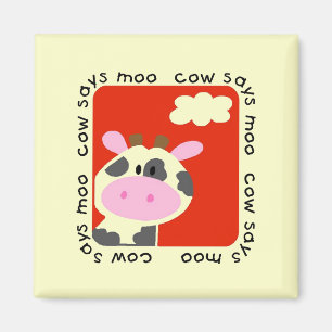 De koe zegt Moo T-shirts en Giften Magneet