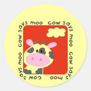 De koe zegt Moo T-shirts en Giften Ronde Sticker