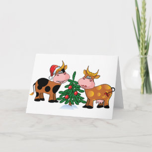 De Koeien van Kerstmis Feestdagen Kaart