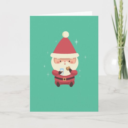 De Koekjes en de Melk van de kerstman Feestdagen Kaart (Voorkant)