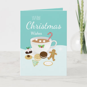 De koekjes van Kerstmis en hete chocoladevakantie Feestdagen Kaart