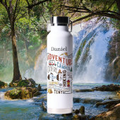 de koele camping voegt naam toe waterfles