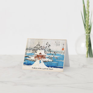 De koele Japanse vintage ukiyo-e sneeuw van het Feestdagen Kaart