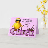 De koele Kuiken Gepersonaliseerde Kaarten van (Gele Bloem)